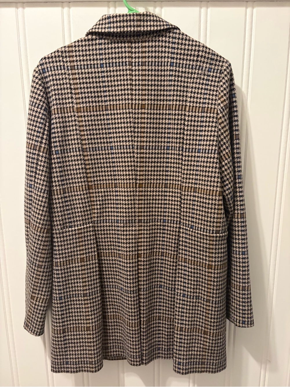 Soft Surroundings Houndstooth Plaid Knit Blazer Jacket M Stretch - Picture 10 of 13